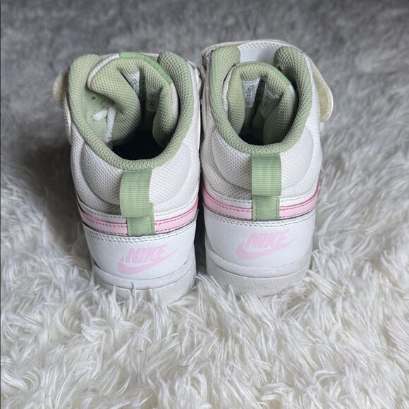 Nike White and Pink High-Tops with Green Accents - Picture 4 of 7